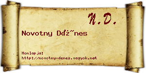 Novotny Dénes névjegykártya