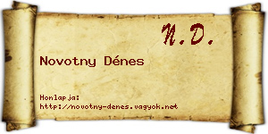 Novotny Dénes névjegykártya